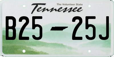 TN license plate B2525J