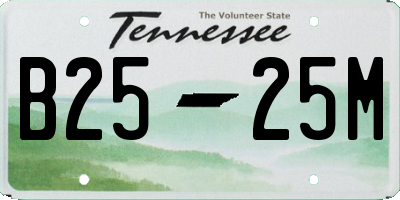 TN license plate B2525M