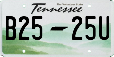 TN license plate B2525U
