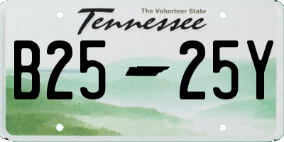 TN license plate B2525Y