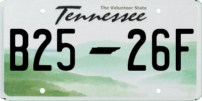 TN license plate B2526F