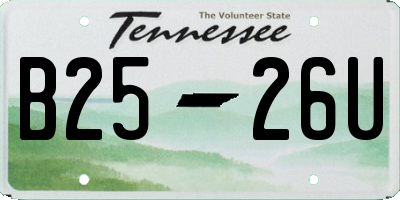 TN license plate B2526U