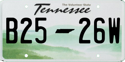 TN license plate B2526W