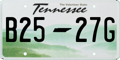 TN license plate B2527G