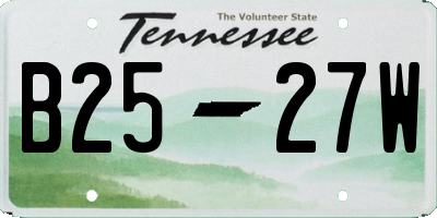 TN license plate B2527W