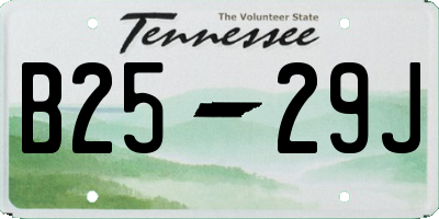 TN license plate B2529J