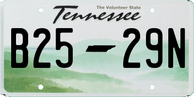 TN license plate B2529N