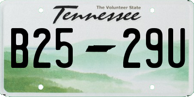 TN license plate B2529U