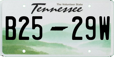 TN license plate B2529W