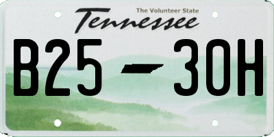TN license plate B2530H