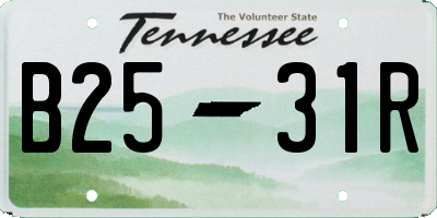 TN license plate B2531R