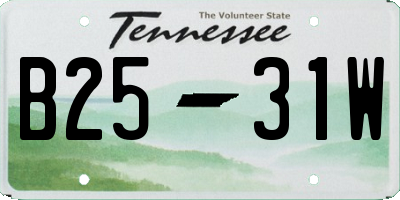 TN license plate B2531W