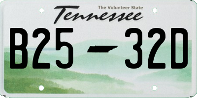 TN license plate B2532D