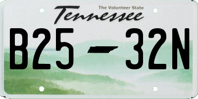 TN license plate B2532N