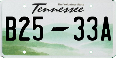 TN license plate B2533A