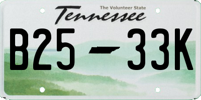 TN license plate B2533K