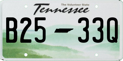 TN license plate B2533Q