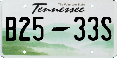 TN license plate B2533S