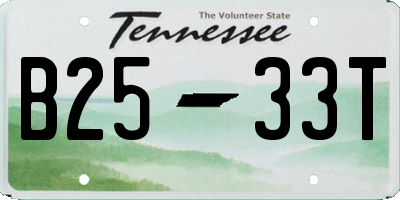 TN license plate B2533T