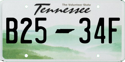 TN license plate B2534F