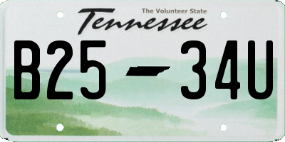 TN license plate B2534U