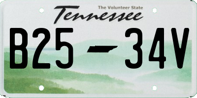 TN license plate B2534V