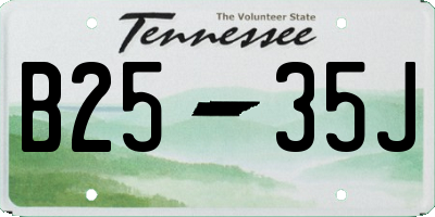 TN license plate B2535J