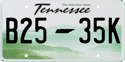 TN license plate B2535K