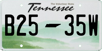 TN license plate B2535W