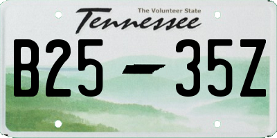 TN license plate B2535Z