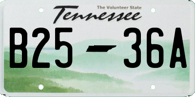 TN license plate B2536A