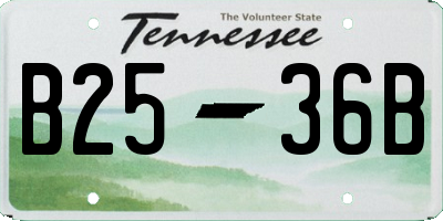 TN license plate B2536B
