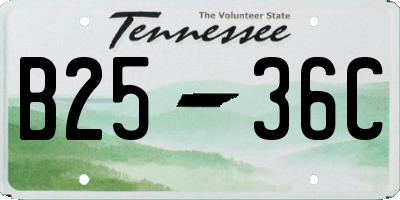 TN license plate B2536C