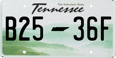 TN license plate B2536F