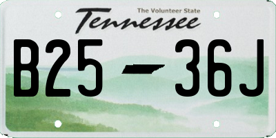 TN license plate B2536J