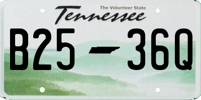 TN license plate B2536Q