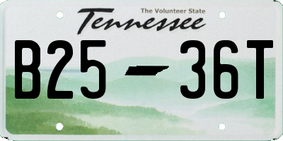 TN license plate B2536T