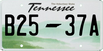 TN license plate B2537A