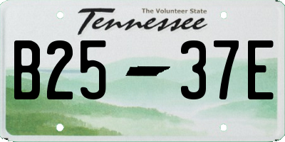 TN license plate B2537E