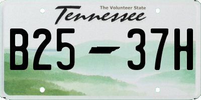 TN license plate B2537H