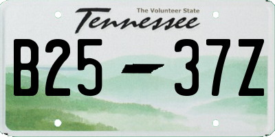 TN license plate B2537Z