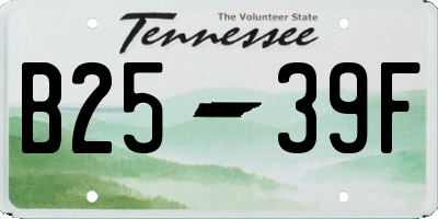 TN license plate B2539F