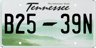 TN license plate B2539N