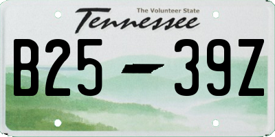 TN license plate B2539Z