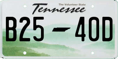 TN license plate B2540D