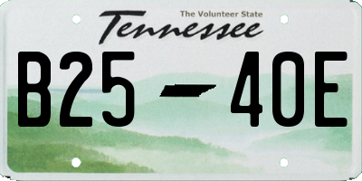 TN license plate B2540E