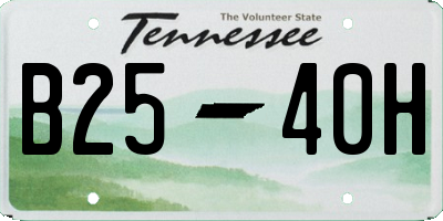 TN license plate B2540H