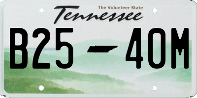 TN license plate B2540M