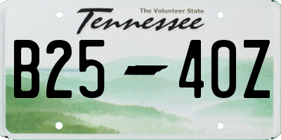 TN license plate B2540Z