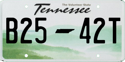 TN license plate B2542T